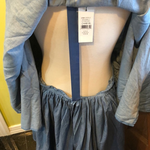 Denim high low. Chambray Cape dress SALE - Picture 3 of 7